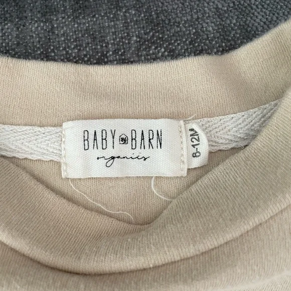 6 to 12 month Baby Barn sweat set. Ivory/off white color, super comfy - Picture 2 of 4